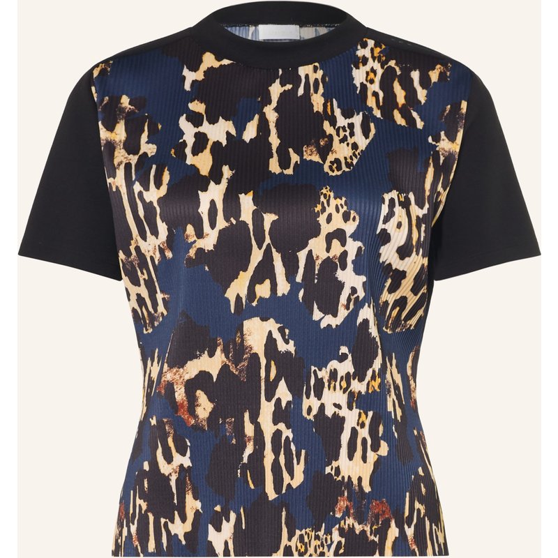 Sportalm T-Shirt Im Materialmix Mit Plissees blau