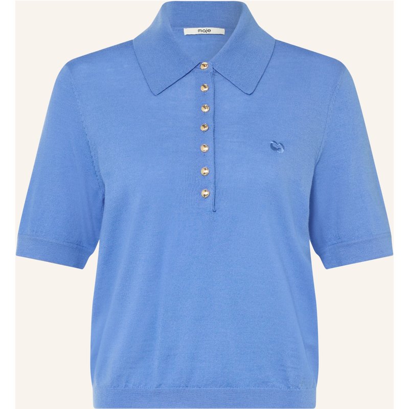 Maje Strick-Poloshirt blau