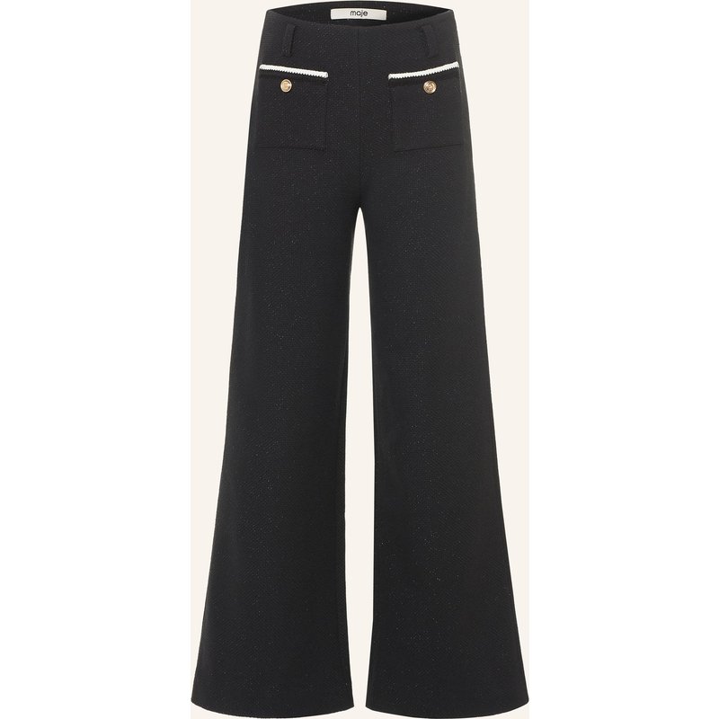Maje Marlenehose Mit Glitzergarn schwarz
