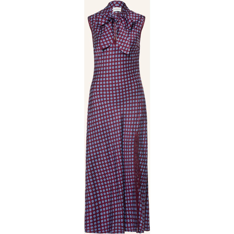 Claudie Pierlot Schluppenkleid Aus Satin Mit Spitze rot