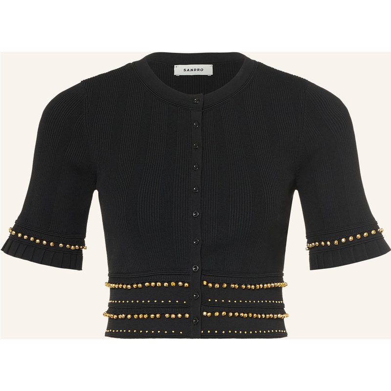 Sandro Cropped-Bluse Mit Nieten schwarz