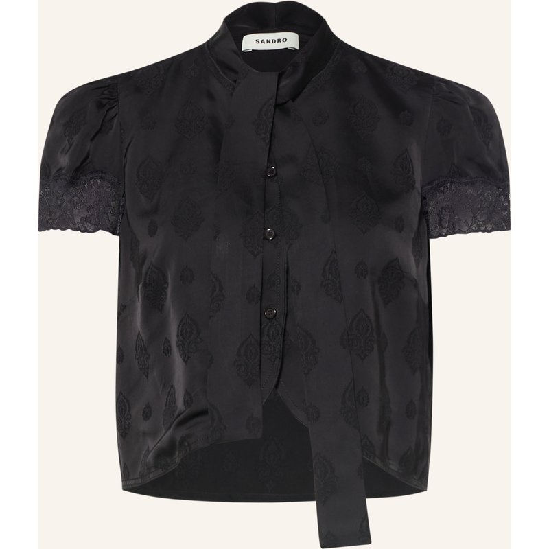 Sandro Schluppenbluse Aus Jacquard schwarz