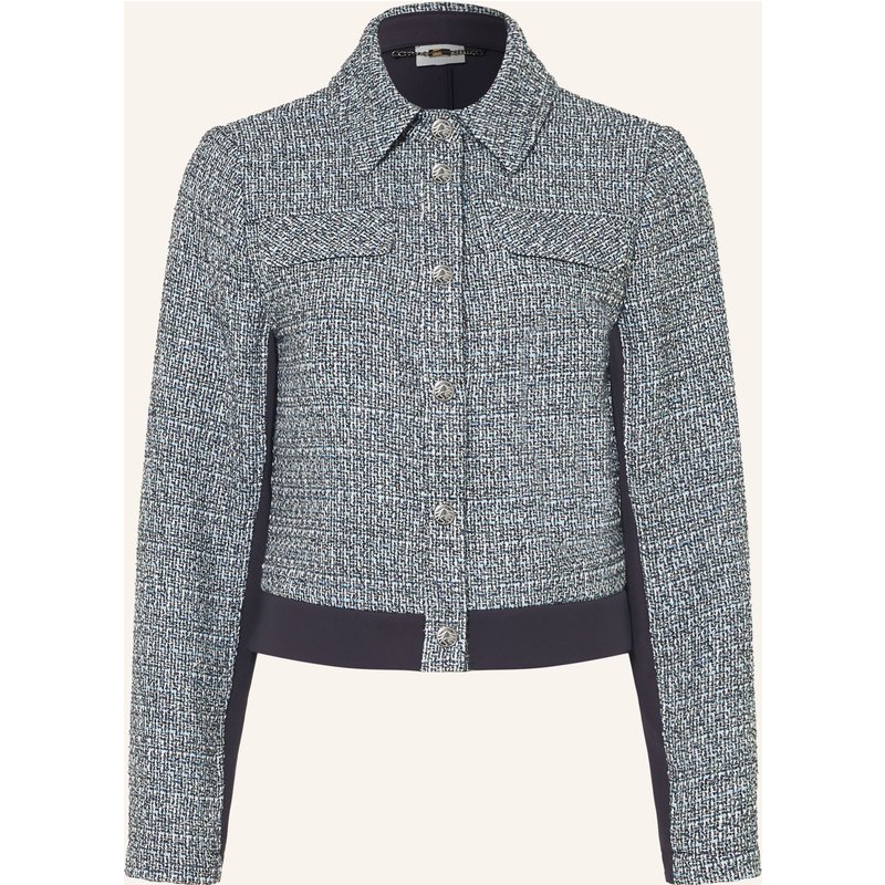 Sportalm Kastenjacke Im Materialmix Mit Glitzergarn blau