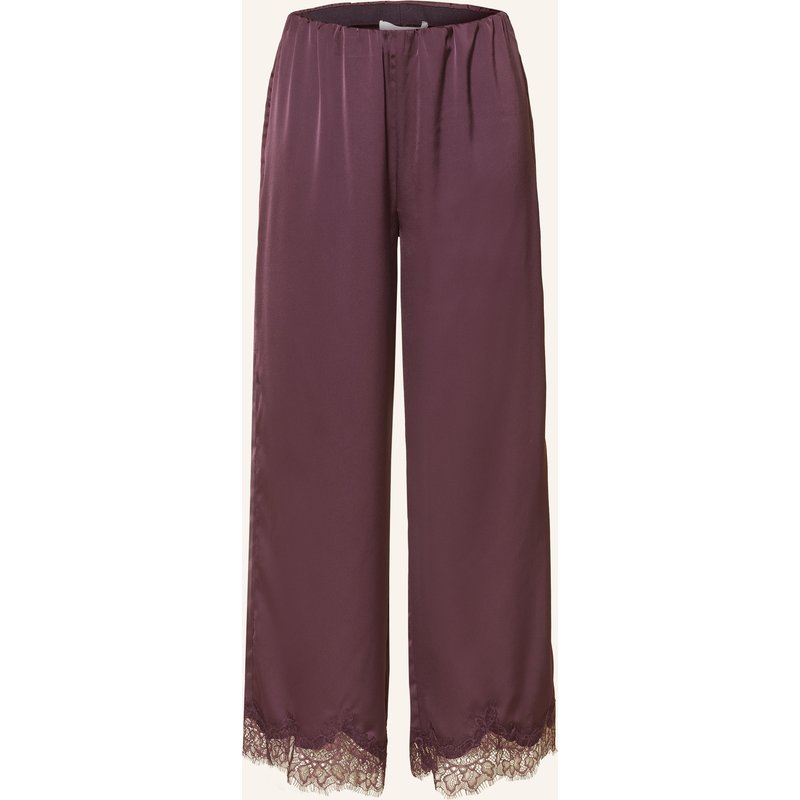 Rich & Royal Satinhose Mit Spitze rot