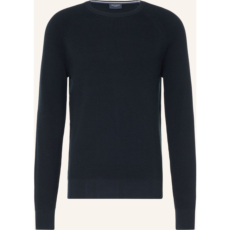 Olymp Schurwoll-Pullover Level Five Body Fit blau