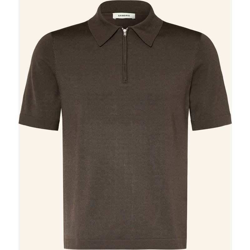 Sandro Strick-Poloshirt braun