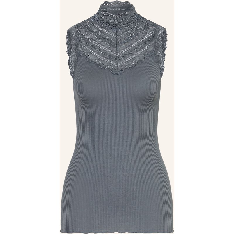Rosemunde Seidentop Mit Spitze blau