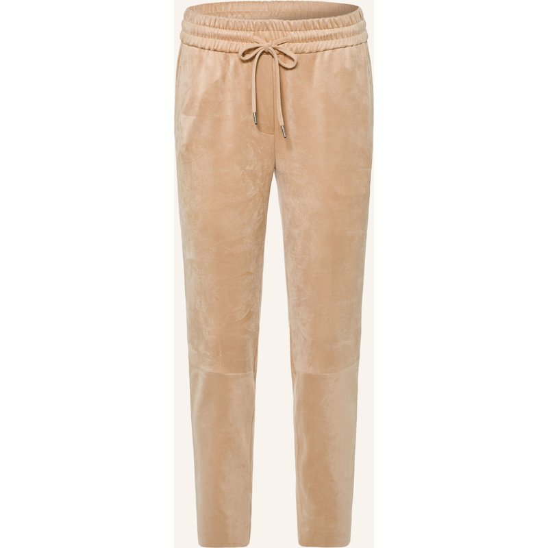 Juvia Hose Im Jogging-Stil In Lederoptik braun