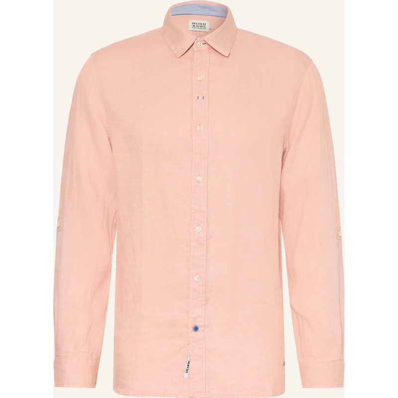 Scotch & Soda Leinenhemd Comfort Fit rosa