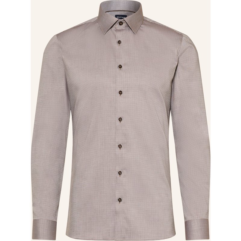 Olymp Hemd No. Six Super Slim braun