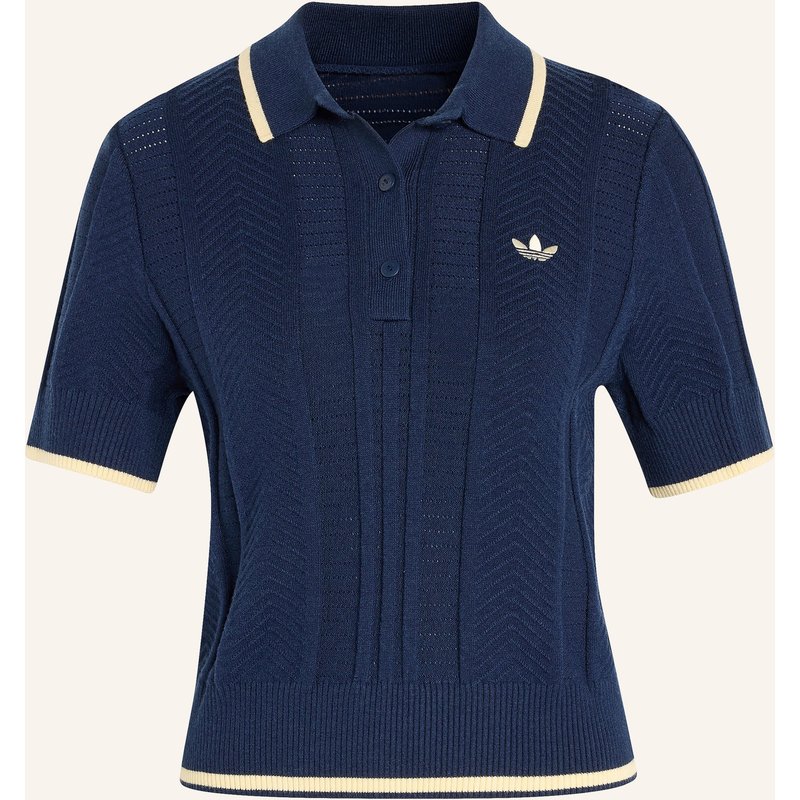 Adidas Originals Strick-Poloshirt Cable Knit Cali blau