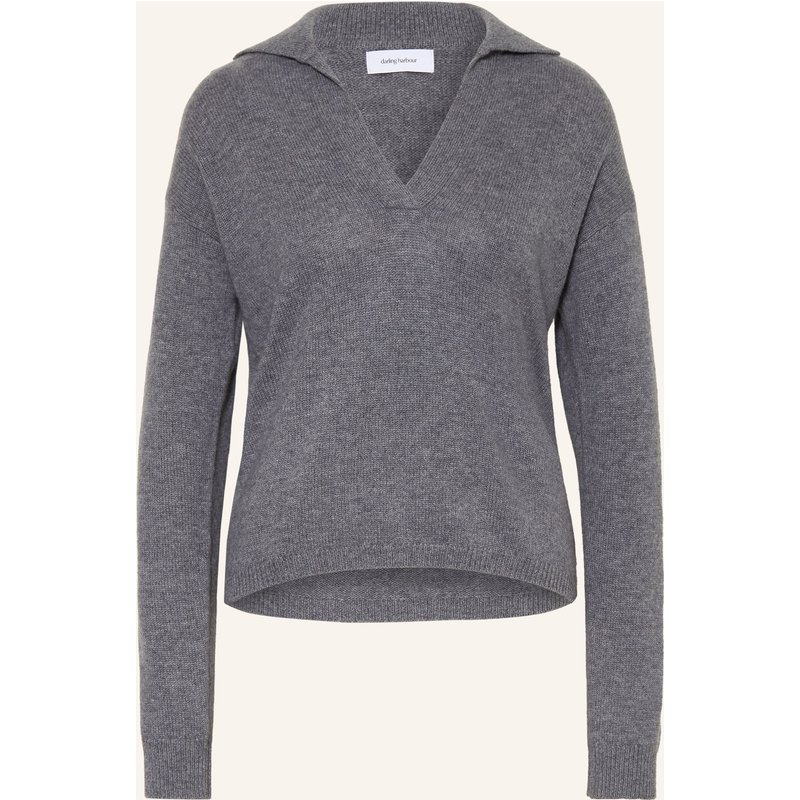 Darling Harbour Strick-Poloshirt Aus Cashmere grau