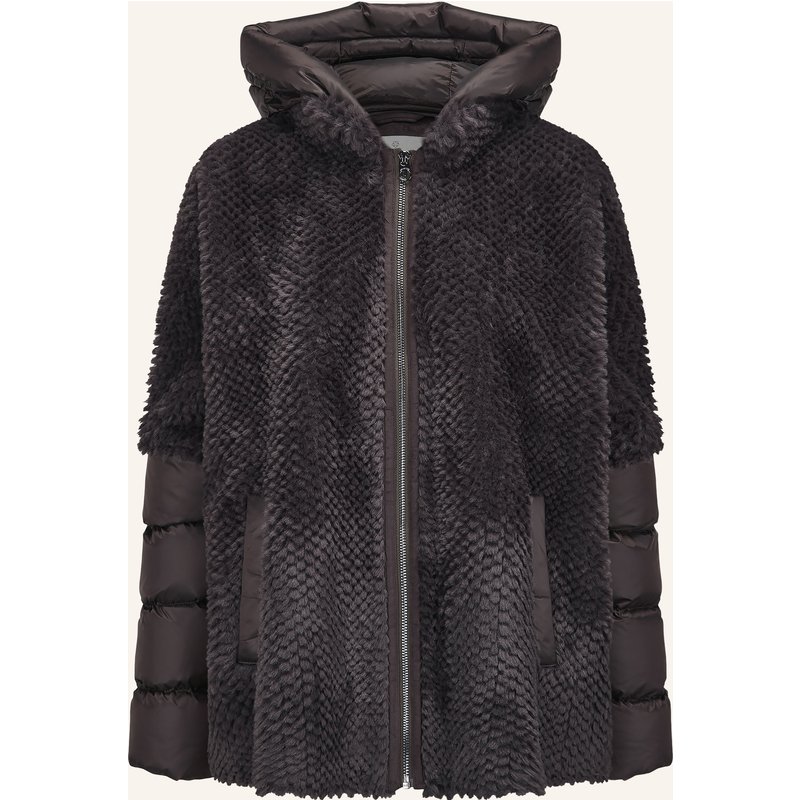 Milestone Kunstfell-Jacke Mswega Mit Abnehmbarer Kapuze braun