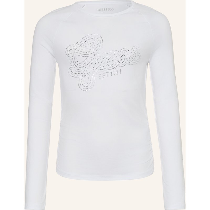 Guess Longsleeve Mit Schmucksteinen weiss