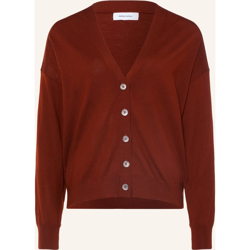 Darling Harbour Strickjacke Aus Merinowolle braun