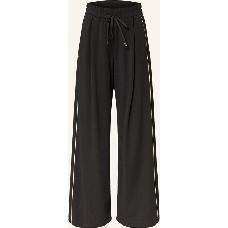 Weekend Max Mara Marlenehose Godezia Aus Jersey Mit Galonstreifen schwarz