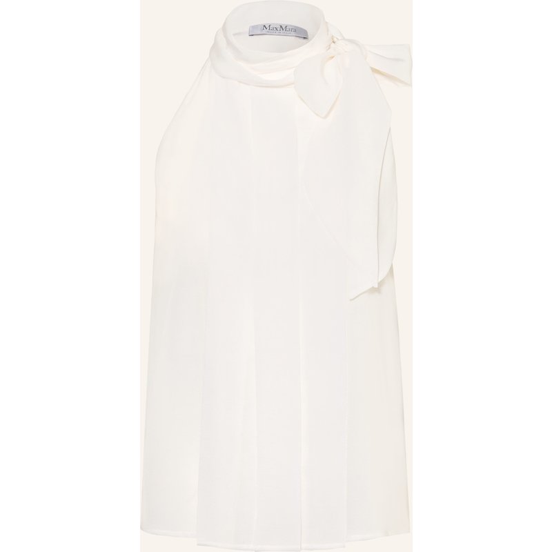 Max Mara Blusentop Fune Aus Seide Mit Schluppe weiss
