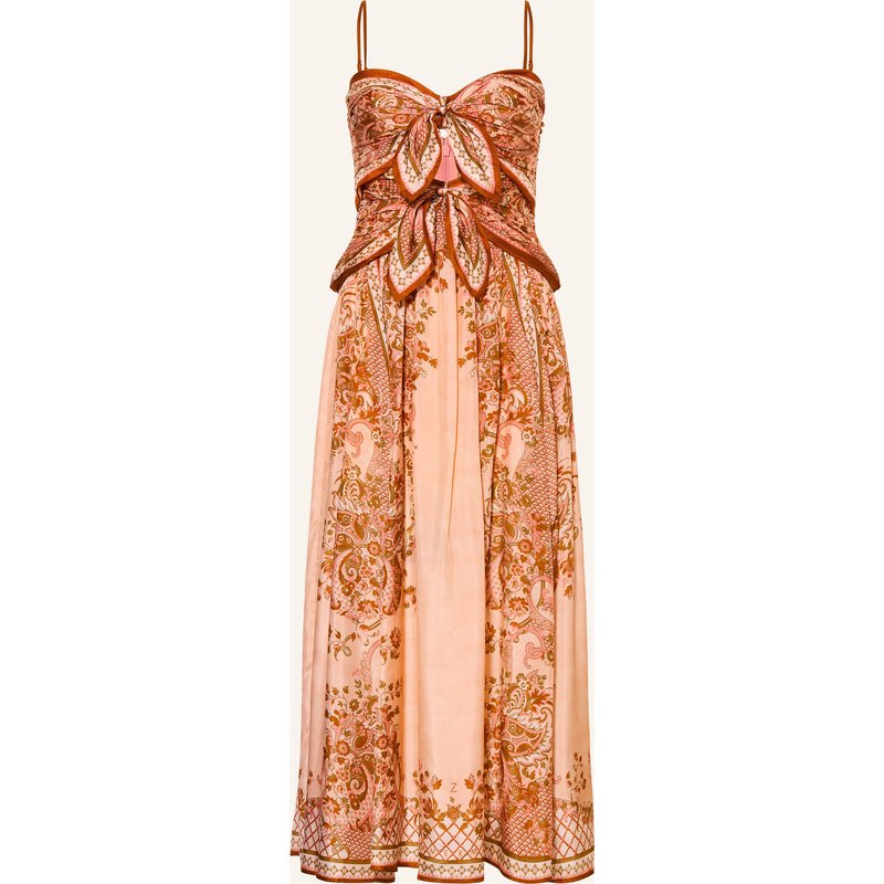 Zimmermann Seidenkleid Aster Mit Cut-Outs rosa