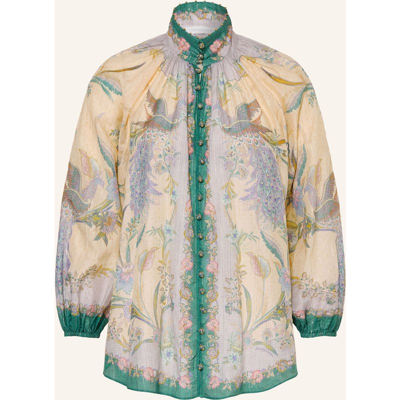 Zimmermann Bluse Indra Mit 3/4-Arm Und Glitzergarn weiss