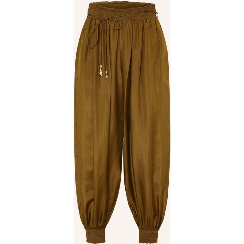 Zimmermann Satinhose Mahon Aus Seide Mit Rüschen gruen