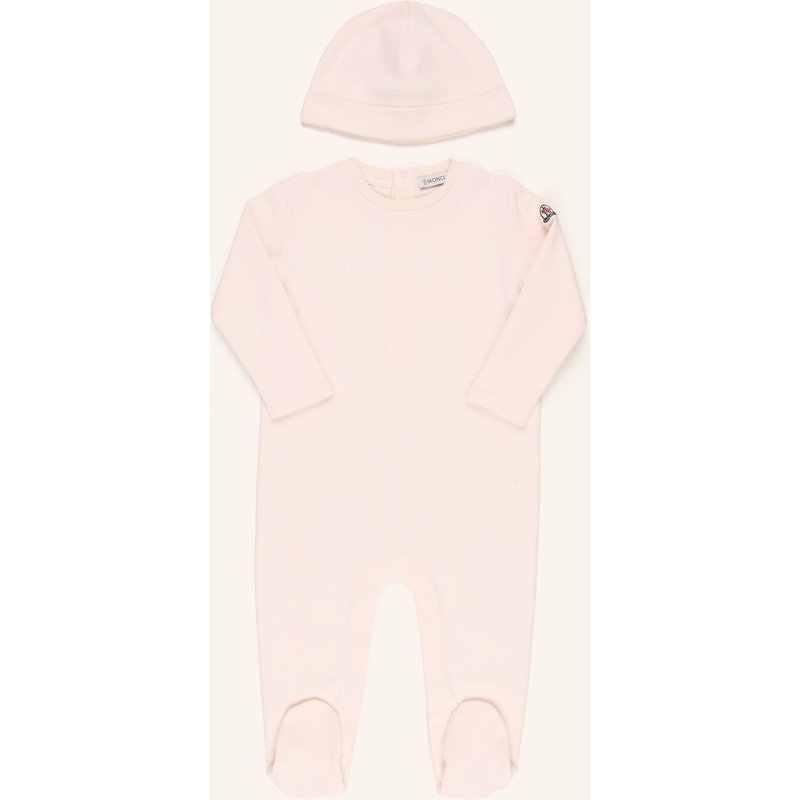 Moncler Enfant Set: Strampler Und Mütze rosa