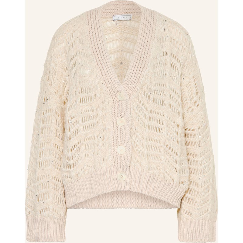Peserico Strickjacke Mit Pailletten weiss