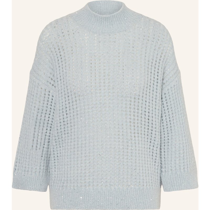 Peserico Pullover Mit Pailletten Und 3/4-Arm blau