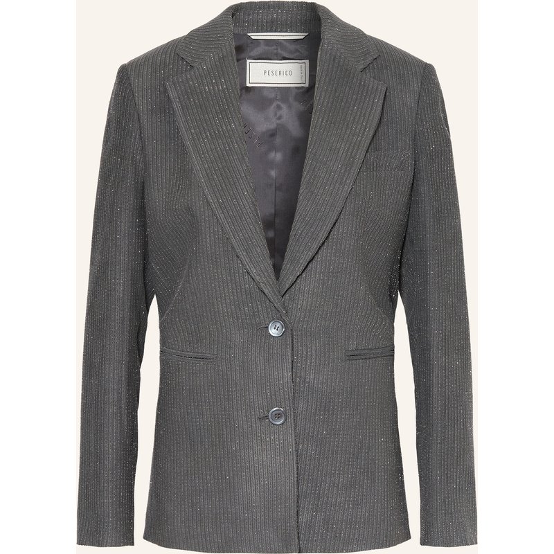 Peserico Blazer Mit Glitzergarn grau