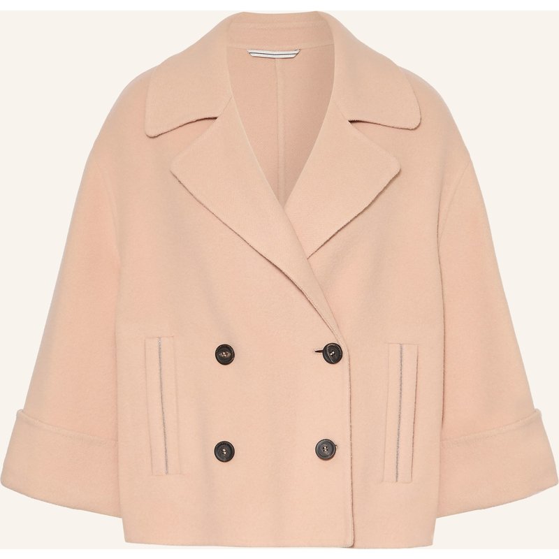 Peserico Cabanjacke Mit Schmucksteinen beige