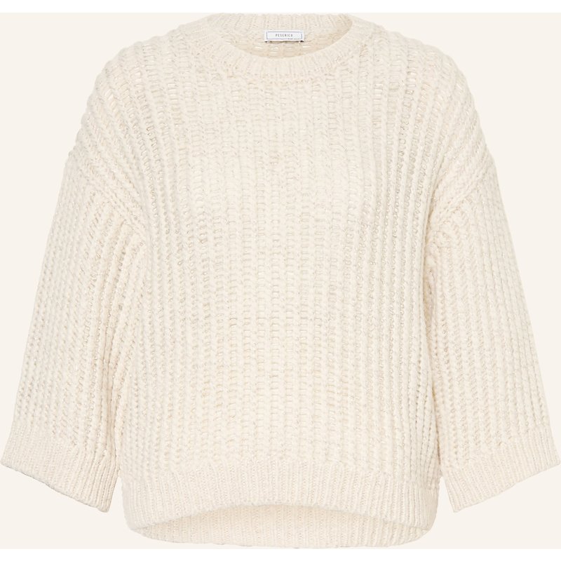 Peserico Pullover Mit 3/4-Arm Und Glitzergarn weiss