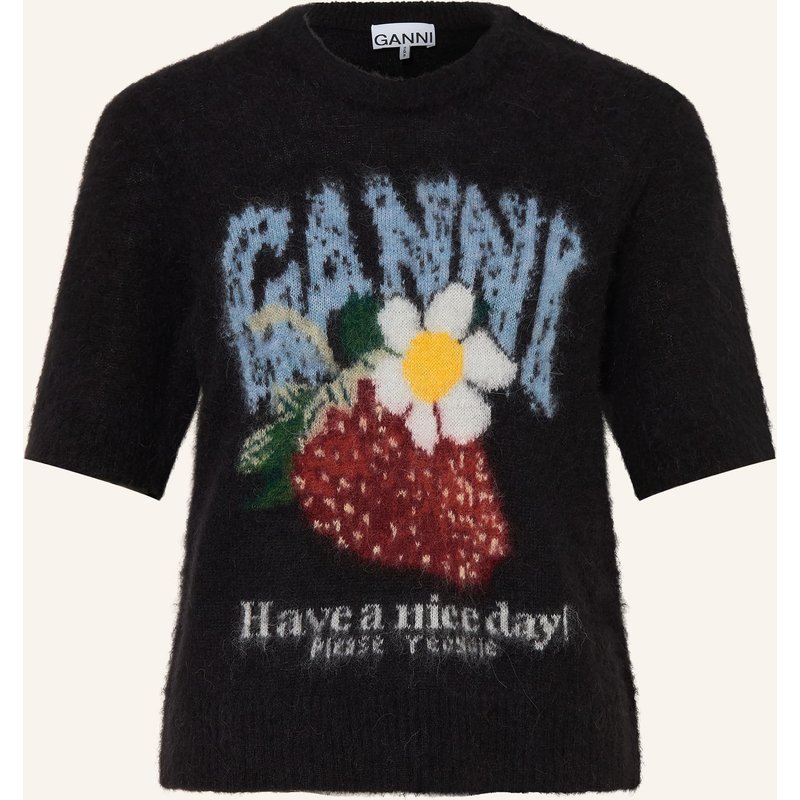 Ganni Strickshirt Mit Alpaka schwarz