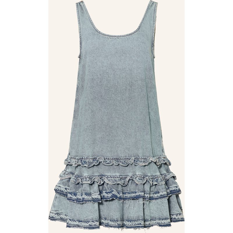 Ganni Jeanskleid Mit Rüschen blau
