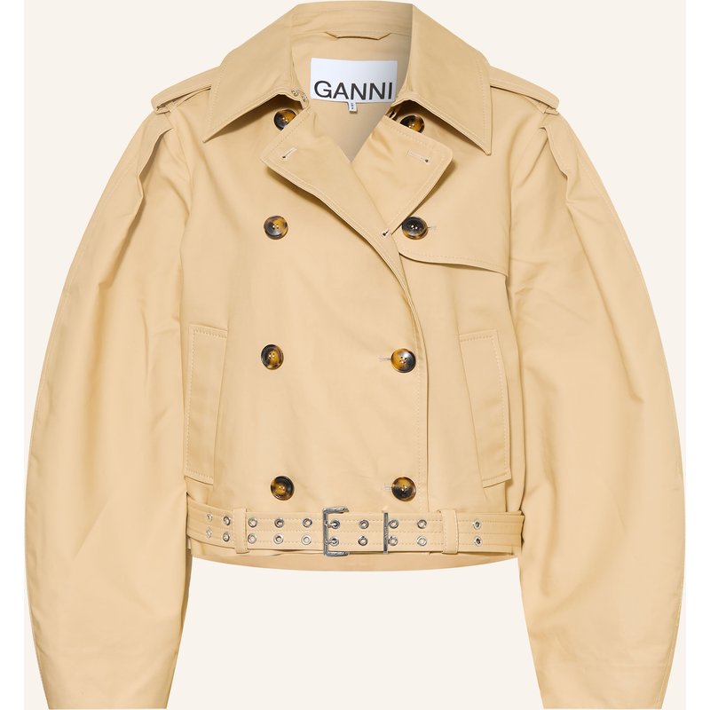 Ganni Trench-Jacke Mit Nieten beige