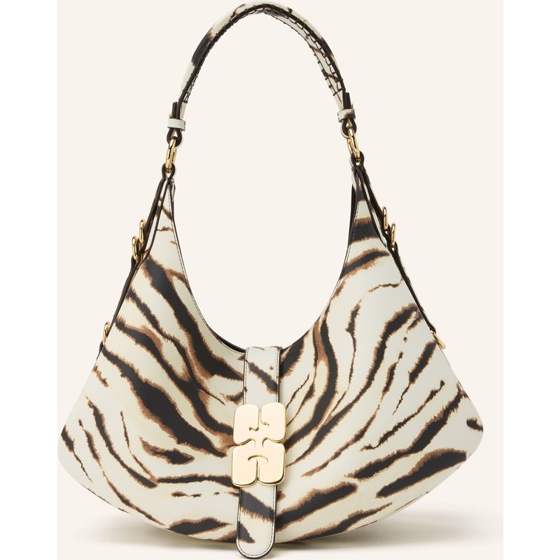 Ganni Schultertasche Kat Small weiss