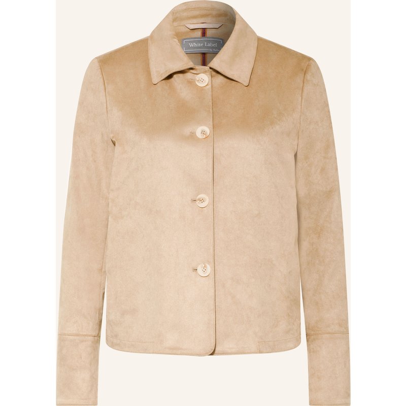 White Label Jacke In Lederoptik beige