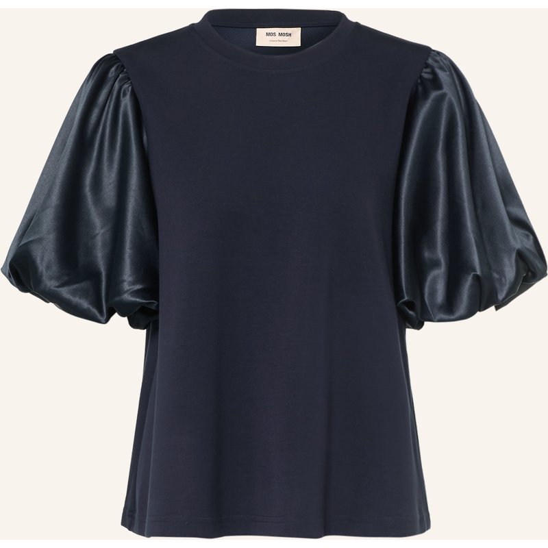 Mos Mosh T-Shirt Mmduba Im Materialmix blau