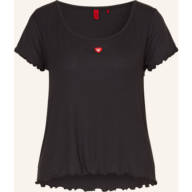 Hugo Schlafshirt Hugo Heart schwarz