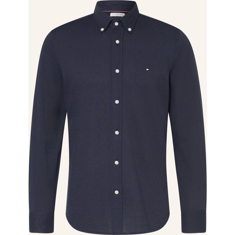 Tommy Hilfiger Piqué-Hemd Slim Ft blau