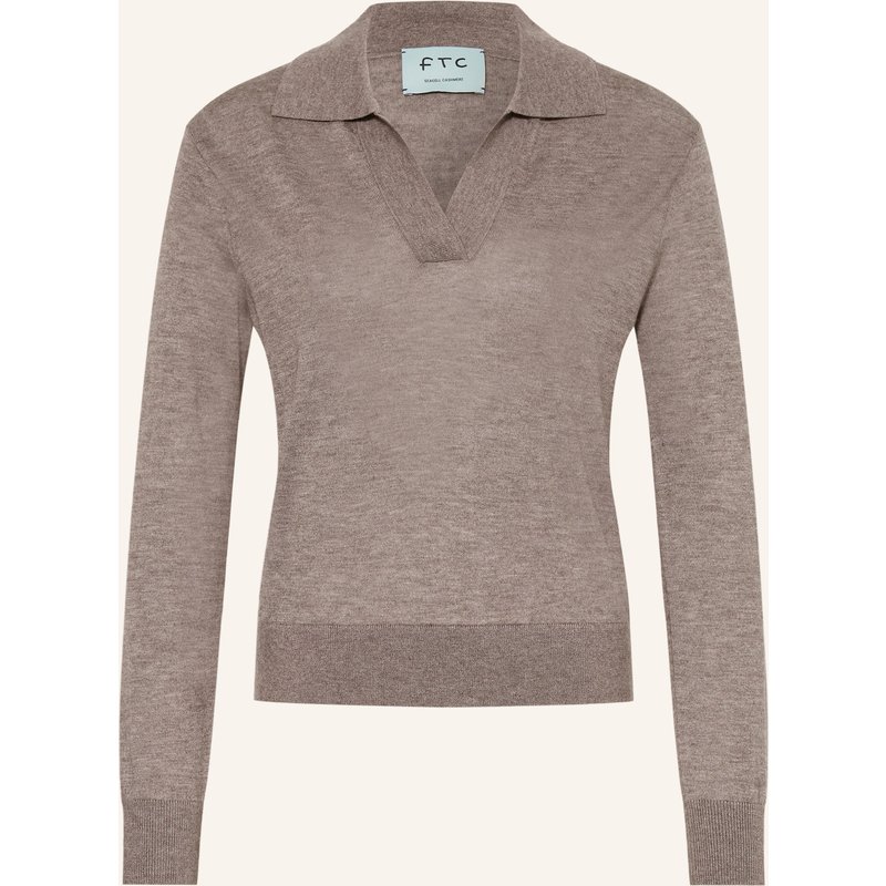 Ftc Cashmere Strick-Poloshirt Mit Cashmere beige
