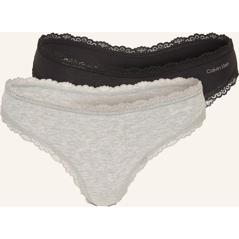 Calvin Klein 2er-Pack Strings Cotton Stretch grau