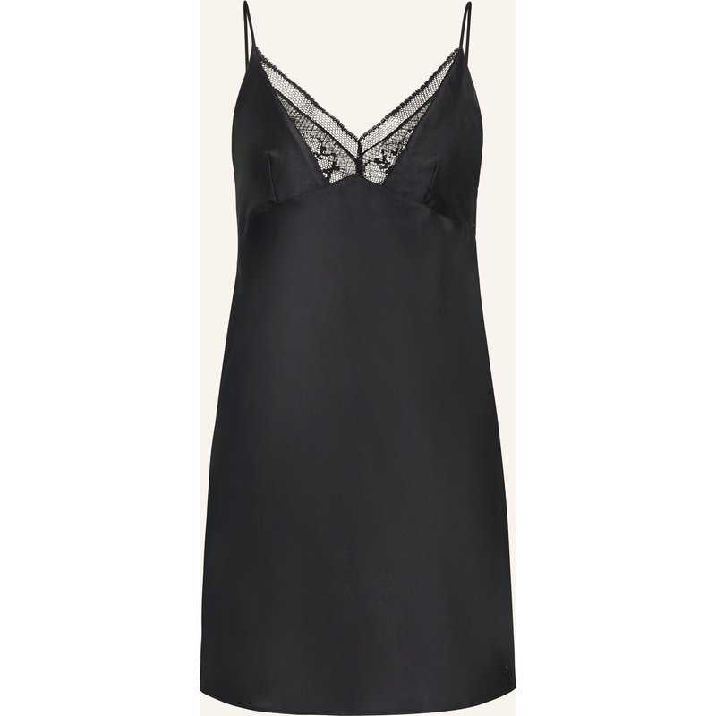 Calvin Klein Negligé Aus Satin schwarz