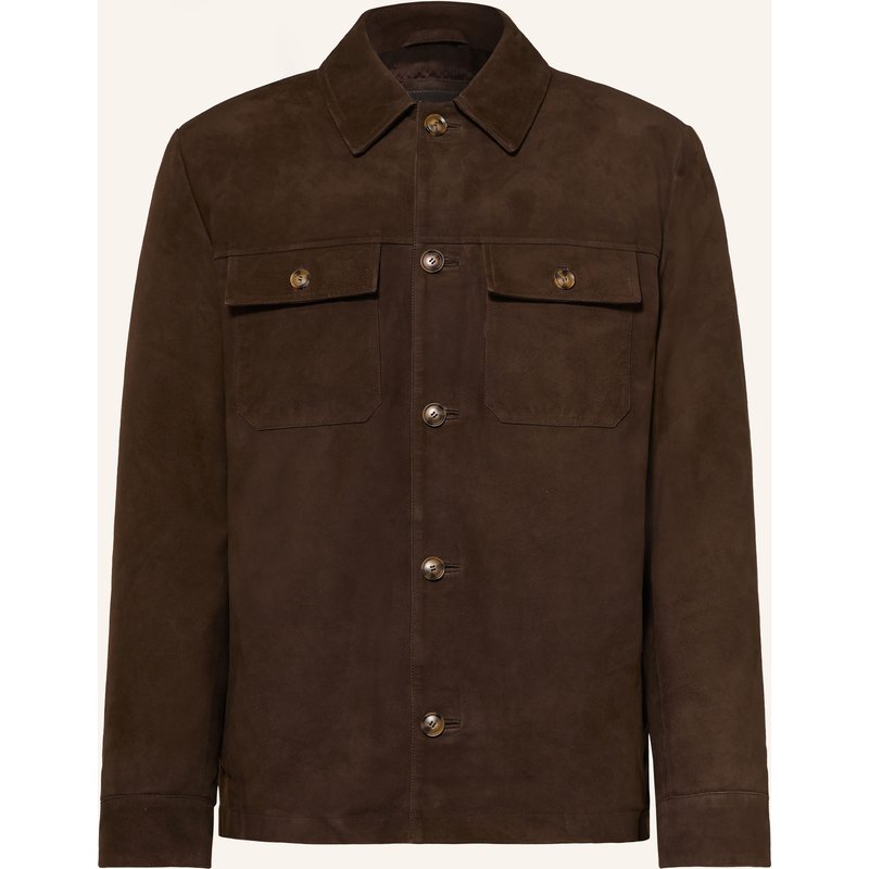 Fynch-Hatton Leder-Overshirt braun