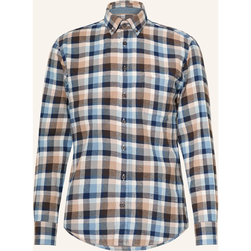 Fynch-Hatton Flanellhemd Regular Fit braun
