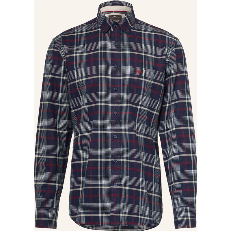 Fynch-Hatton Flanellhemd Regular Fit blau