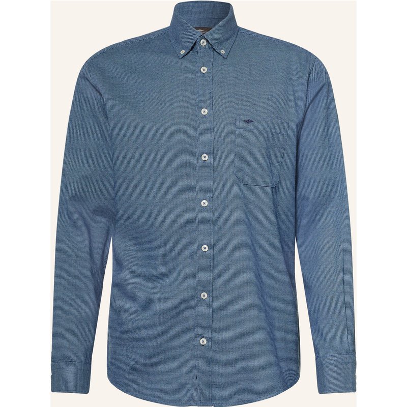 Fynch-Hatton Flanellhemd Regular Fit blau