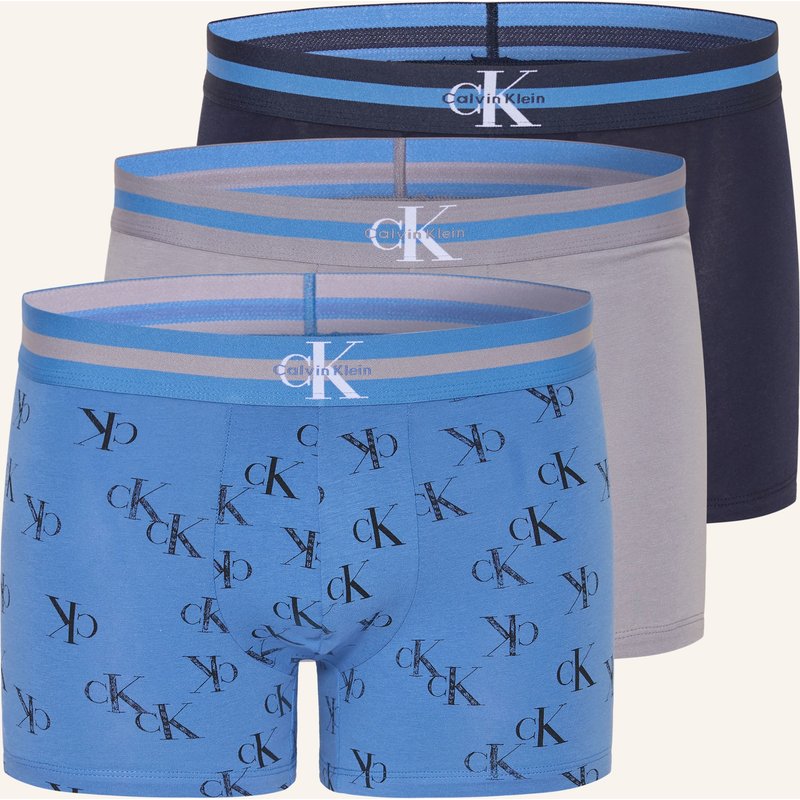 Calvin Klein 3er-Pack Boxershorts Graphic Monogram blau