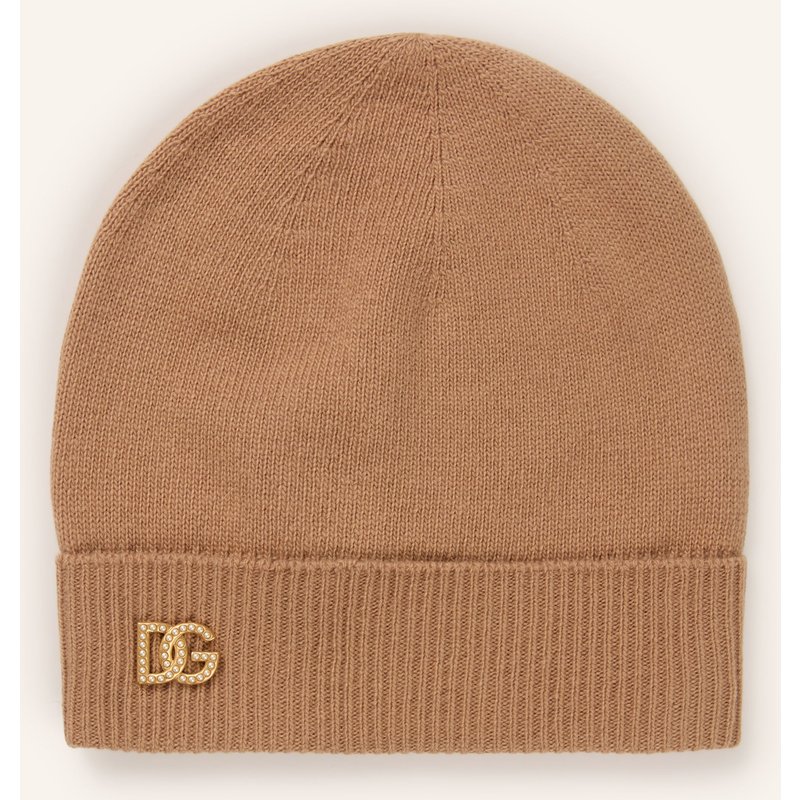 Dolce & Gabbana Mütze Mit Schmuckperlen beige