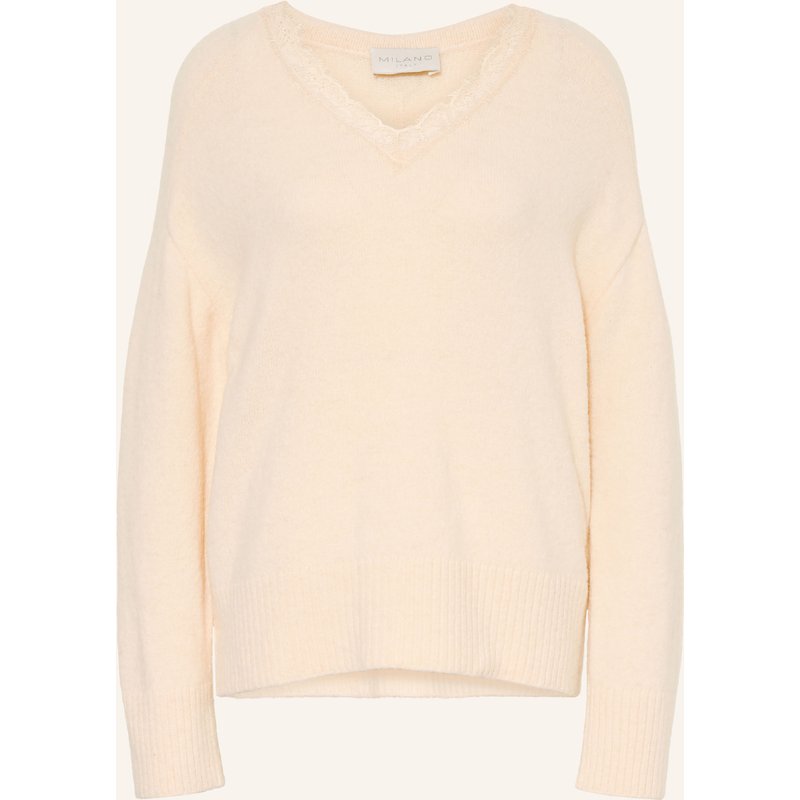 Milano Italy Pullover Mit Spitze weiss