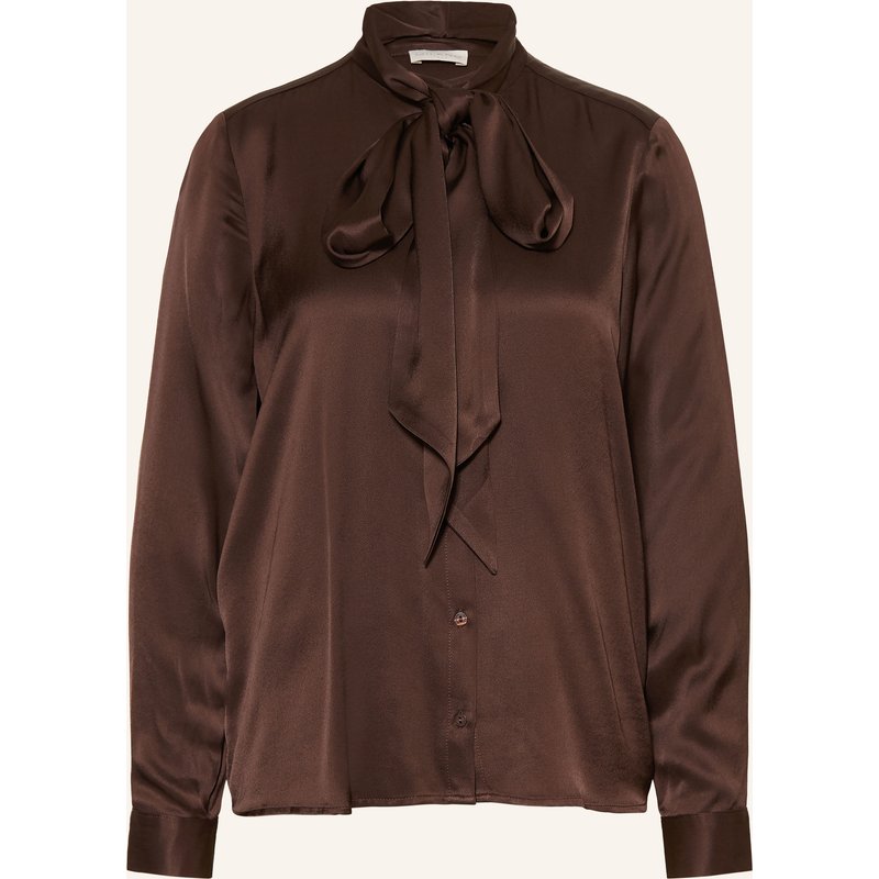 Milano Italy Satinbluse Mit Schluppe braun