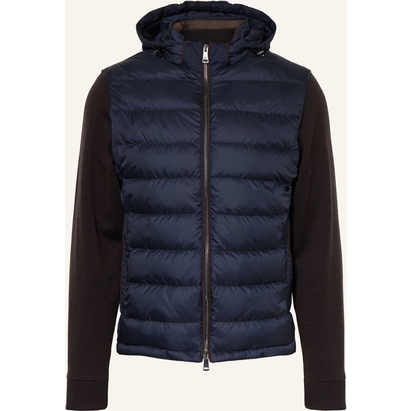 Paul & Shark Lightweight-Daunenjacke Im Materialmix Mit Abnehmbaren Ärmeln blau